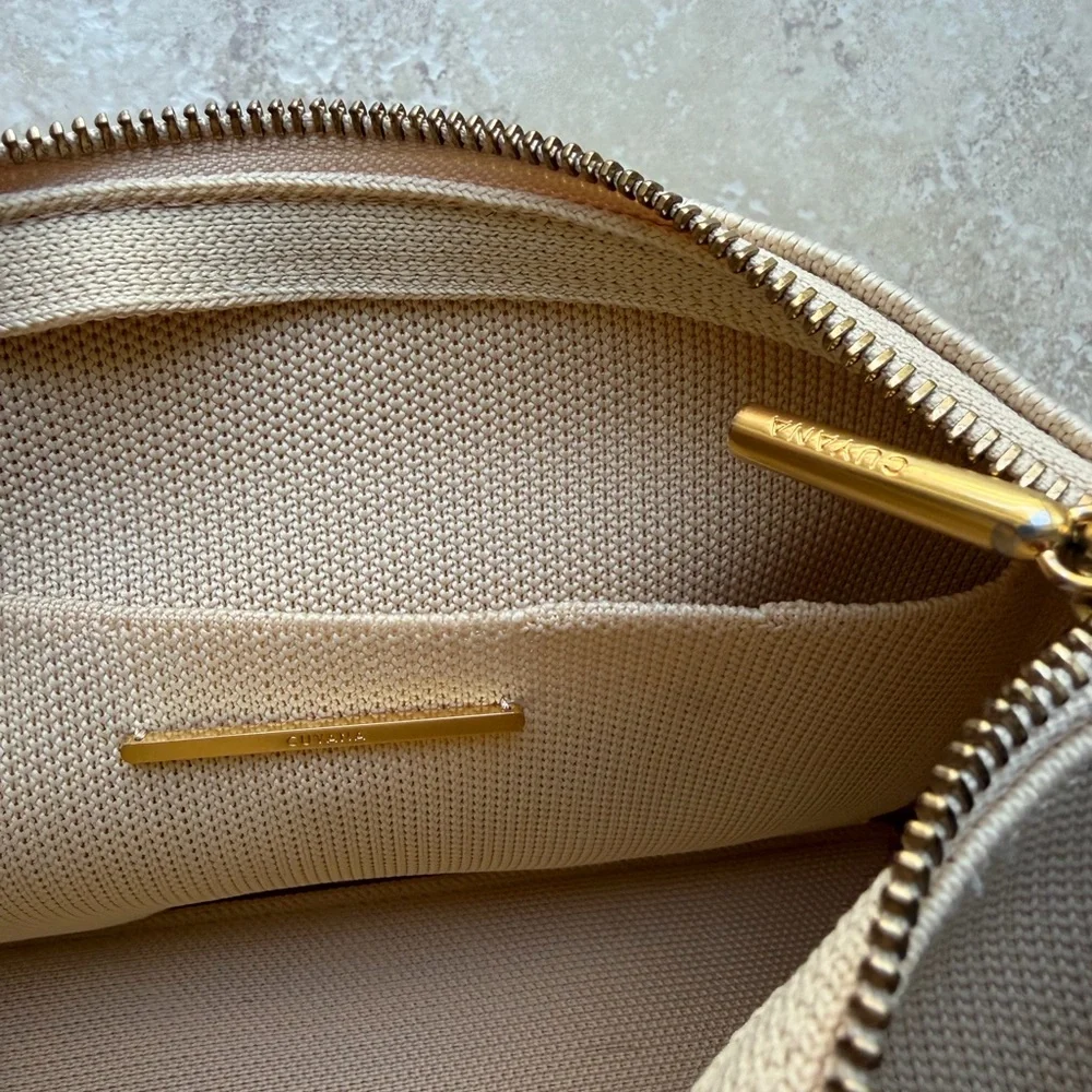 Cuyana Small Recycled Sling Bag - Camel and Beige